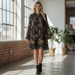 Yes Please by‎ Italy Women's One size Black Gold Paisley Dress Whimsigoth Artsy